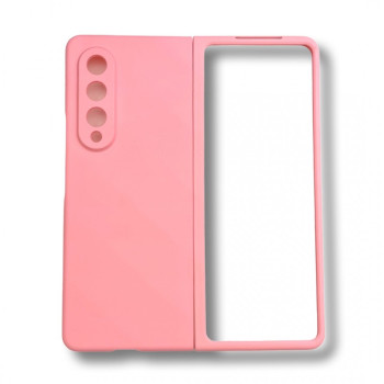 PVC Цветен кейс за Samsung Z Fold 3 от 2 части - Розов