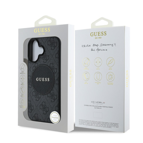 6323 GUESS HC MAGSAFE PU 4G CIRCLE W/ CLASSIC LOGO BLACK IP16