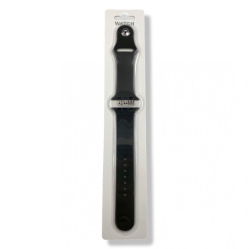 Силиконова Apple Watch каишка iWatch 42/44mm - Черен - 2 части