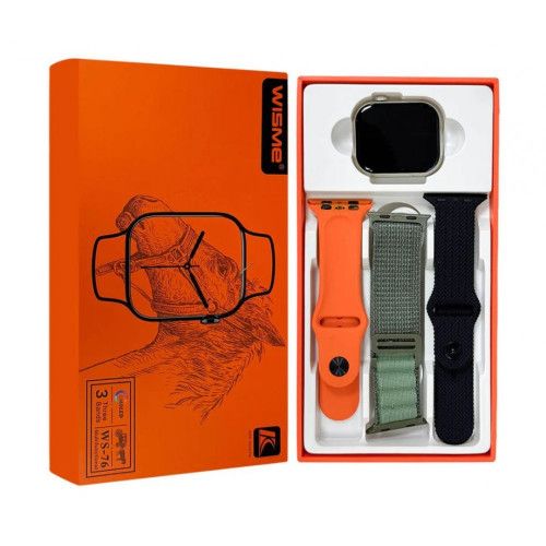 WISME WS-76 AMOLED Смартчасовник – IP68, Висока Яркост - ЗЛАТЕН КОРПУС