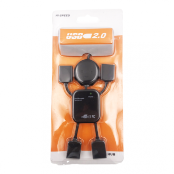 HUB Разклонител USB към USB 4 Ports 2.0 060 U07 Човече - Черен