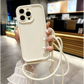 TP-16 Pro Силиконов калъф с връзка за iPhone 16 Pro - Бял