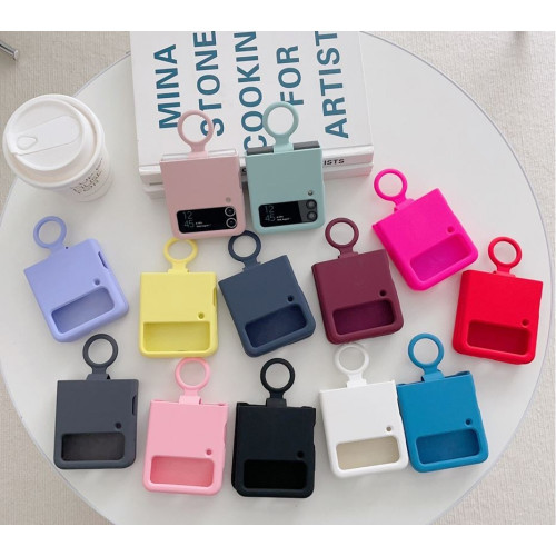 Z15 Silicone case+Пръстен за Samsung Z Flip 4 от 2 части - Зелен