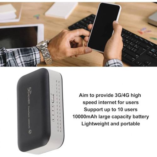 2в1 Преносим рутер и батерия PW100 4G LTE WIFI 300Mbps мобилен Hotspot SIM ,Wifi модем 2.4G 10,000mAH