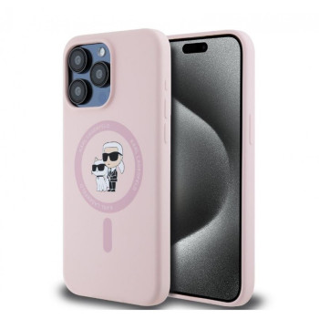 4445 Karl Lagerfeld iPhone 14 Pro Back cover case - Magsafe - KC head Ring - Pink