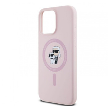 4445 Karl Lagerfeld iPhone 14 Pro Back cover case - Magsafe - KC head Ring - Pink