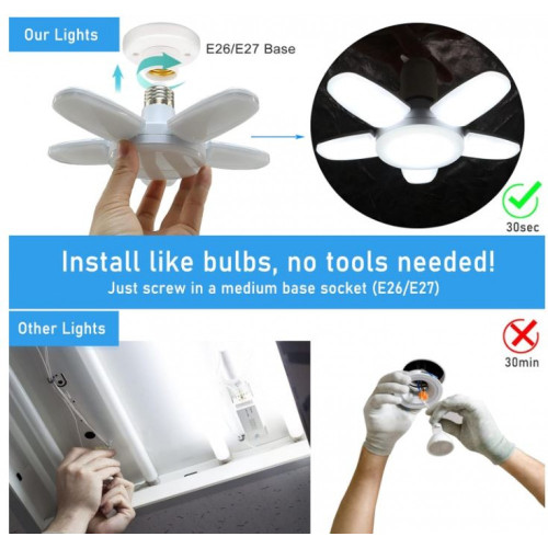 Mini 5+1Blade LED Лампа с 5 светещи крила 50W ( тип-FAN )