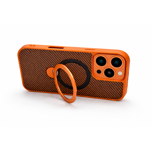 Premium Carbon MagSafe Case TP-100 за iPhone 17 Air - Оранжев