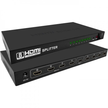 HDMI Сплитер 1 към 8 Full HD 1080P – 8 Порта, Черен HDMI Сплитер 1 към 8 Full HD 1080P – 8 Порта, Черен