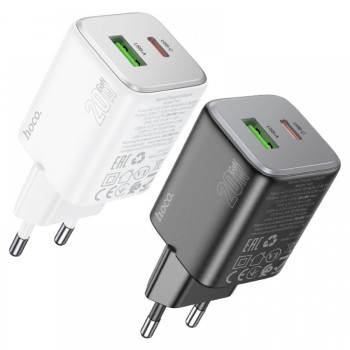 HOCO Адаптер "N41" PD20W+QC3.0 - Бял HOCO Адаптер "N41" PD20W+QC3.0 - Бял