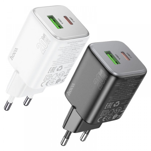 HOCO Адаптер "N41" PD20W+QC3.0 - Бял HOCO Адаптер "N41" PD20W+QC3.0 - Бял