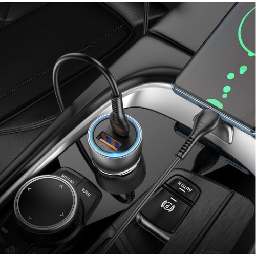 HOCO NZ8 12v. зарядно за кола 43W QC3.0USB+PD25W Dual Port - Син