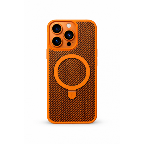 Premium Carbon MagSafe Case TP-100 за iPhone 16 Pro Max - Оранжев Premium Carbon MagSafe Case TP-100 за iPhone 16 Pro Max - Оранжев