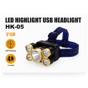 HK-05 LED челник LED, USB зареждане, 4 режима HK-05 LED челник LED, USB зареждане, 4 режима