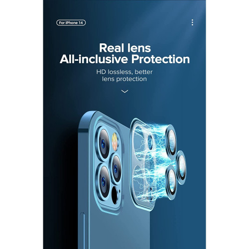 Безцветен LUX силиконов гръб+камера TP29 iPhone 15 Plus - Лилав