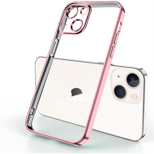 Безцветен LUX силиконов гръб+камера TP29 iPhone 13 - Розов