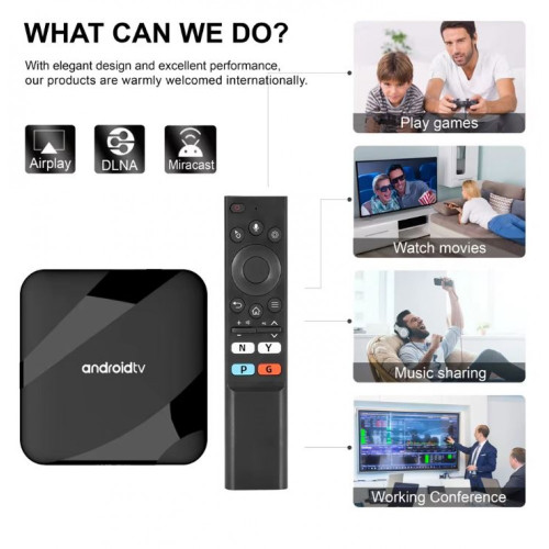TV98 ATV W2 TV Box 8K HDR ULTRA HD android 14.0 4GB+64GB 2.4/5G Wifi 4 Ядрен процесор Netflix Youtube Media Player