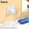 HOCO 20W Адаптер N28 с изх. USB-C+USB PD-20W+QC3.0A - Бял