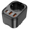 Разкл. HOCO NS3 с 1 гнездо+2 USB-A 2.4A+1 PD USB-C 4000W - Черен