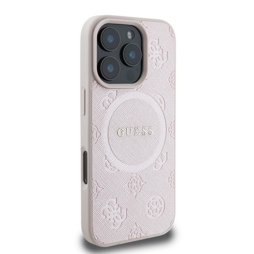 8115 GUESS HC MAGSAFE SAFFIANO PEONY CLASSIC LOGO PINK IP16 PRO