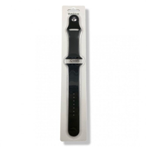Силиконова Apple Watch каишка iWatch 42/44mm - Черен - 2 части