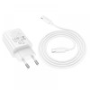 HOCO N62 USB-C 30W зарядно устройство с Type-C към Type-C кабел - Бял