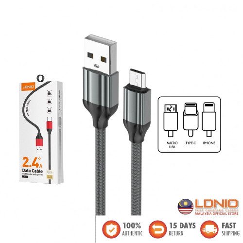 LDNIO Кабел LS432 USB към Micro USB 2M