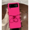 Z15 Silicone case+Пръстен за Samsung Z Flip 4 от 2 части - Тъмно розово