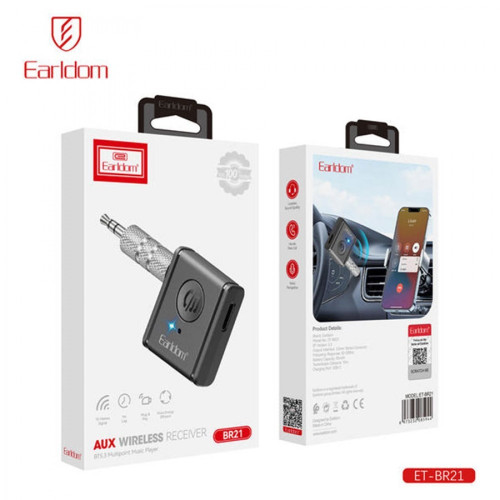 Earldom BR21 V5.3 Bluetooth AUX Аудио Адаптер 13 Часа Earldom BR21 V5.3 Bluetooth AUX Аудио Адаптер 13 Часа