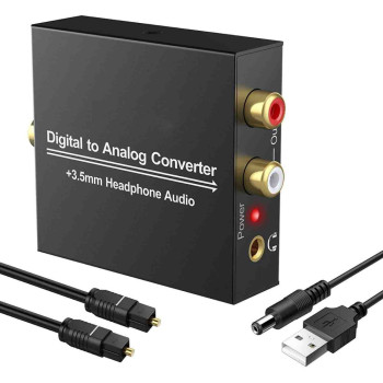 YQ-88 DAC конвертор, Digital to Analog Audio Converter Digital Analog RCA L / R Audio Converter Adapter с 3,5 мм аудио изход и оптичен кабел за PS3 PS4 Xbox HDTV Blu-ray и др. YQ-88 DAC конвертор, Digital to Analog Audio Converter Digital Analog RCA L / R Audio Converter Adapter с 3,5 мм аудио изход и оптичен кабел за PS3 PS4 Xbox HDTV Blu-ray и др.