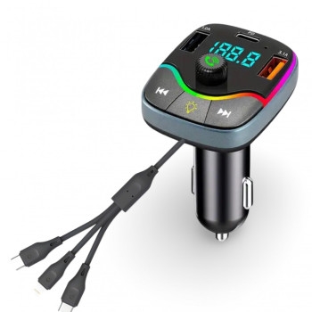 ALLISON ALS-A36 FM Трансмитер с bluetooth (2*USB изход+USB-C) с вградени кабели