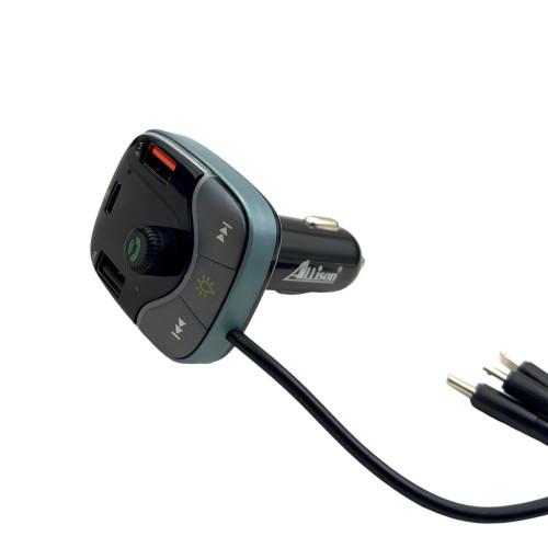 ALLISON ALS-A36 FM Трансмитер с bluetooth (2*USB изход+USB-C) с вградени кабели