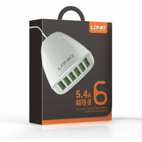 Разклонител 65W LDNIO A6573C / EU с 5xUSB и 1xPD порта