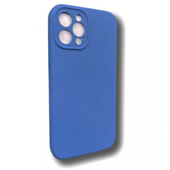 Silicone case TP-59 +камера за iPhone 14 - Тъмно Син