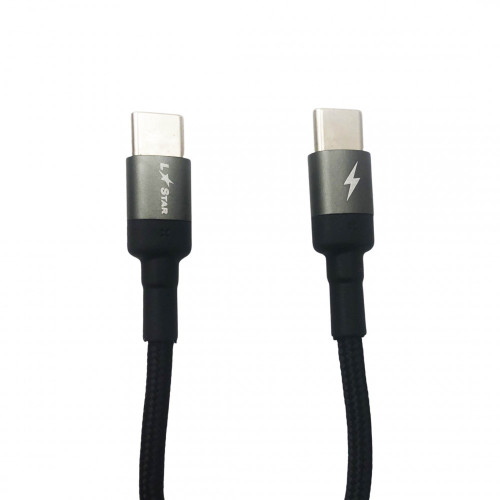 Плетен кабел LS-72 L✮Star Type-C към Type-C Черен