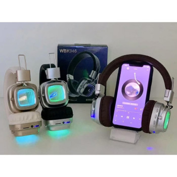 Ретро Bluetooth слушалки WBK946 (Кафяв) с LED екран – Класически американски стил