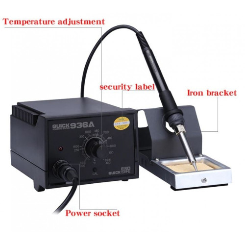 QUICK 936A 110V/220V Антистатична 60w станция за запояване с постоянна температура SMD станция за преработване