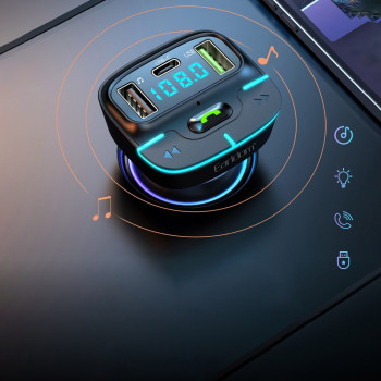 EARLDOM M101 FM трансмитер (2USB изход + 1USB-C, microSD, Bluetooth) Earldom, 3.1A, с подсветка EARLDOM M101 FM трансмитер (2USB изход + 1USB-C, microSD, Bluetooth) Earldom, 3.1A, с подсветка