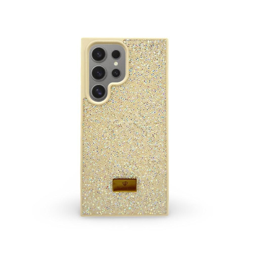 Кейс за телефон с камъни D130 за iPhone 17 Pro (Жълт)