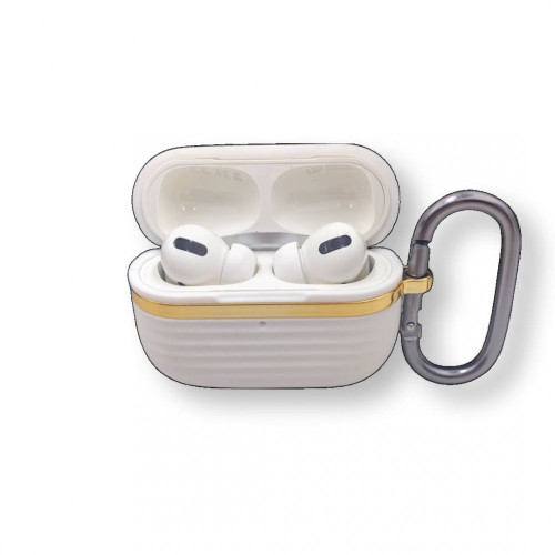 Луксозен силиконов калъф за AirPods Pro SC01 - Бял