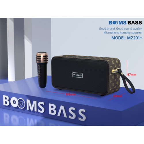 M2201+ преносима безжична мини колона с безжичен микрофон 1500mAh - Черен