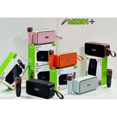 M2201+ преносима безжична мини колона с безжичен микрофон 1500mAh - Черен