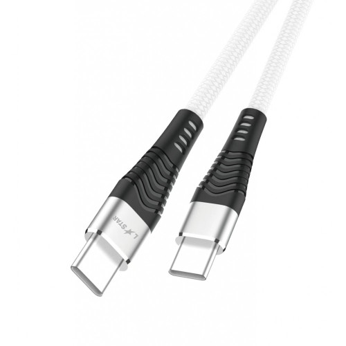 L✮Star LS-232 100W Плетен Кабел Fast Type-C към Type-C 2M - Бял L✮Star LS-232 100W Плетен Кабел Fast Type-C към Type-C 2M - Бял