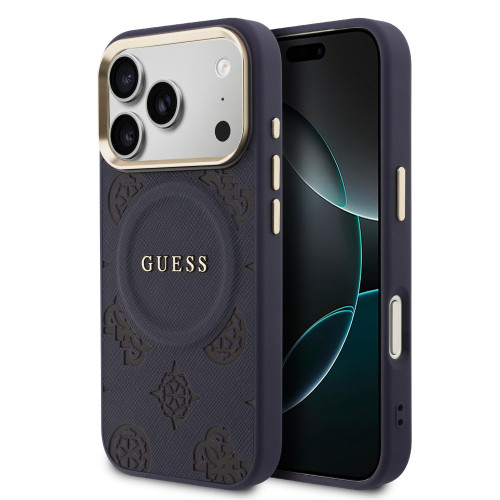 3261 GUESS HC MAGSAFE PU W/ PEONY HOT STAMP BLUE IP17 PRO