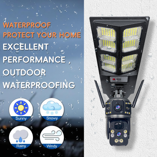 IP Солaрна Камера +LED лампа LD-004-G-H-EU 4G SIM 6MP 1080P ( APP:V380PRO ) HD 360 градуса с микрофон и високоговорител и LED светлина