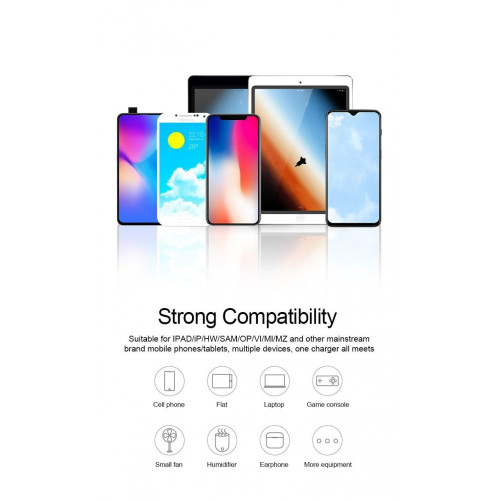 RELIFE PD 3.0 RL-304P БЪРЗО ЗАРЯДНО УСТРОЙСТВО SMART 6-ПОРТОВО ЦИФРОВО ДИСПЛЕЙ ЗА МЪЛНЕНИЕ