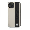 6680 BMW iPhone 14 & 13 Hardcase Backcover - Textured & Logo Stripe - Beige