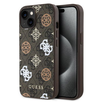 3020 GUESS HC MAGSAFE PU PEONY ON 4G BACKGROUND BROWN iPhone 15