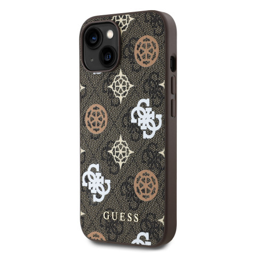 3020 GUESS HC MAGSAFE PU PEONY ON 4G BACKGROUND BROWN iPhone 15