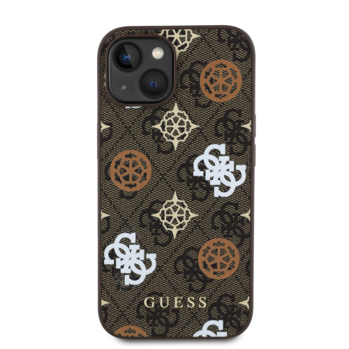 3020 GUESS HC MAGSAFE PU PEONY ON 4G BACKGROUND BROWN iPhone 15